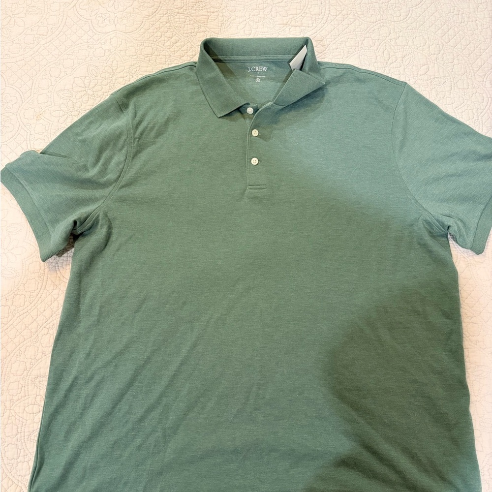 J.Crew Men’s Army Green Polo Shirt | NWT | Classic Fit | Cotton Blend